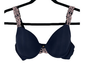 Natori 736037 body double with lace full fit bra dark blue size 32C
